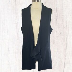 BISOU BISOU Black Ruffle Trim Women’s Vest, XL